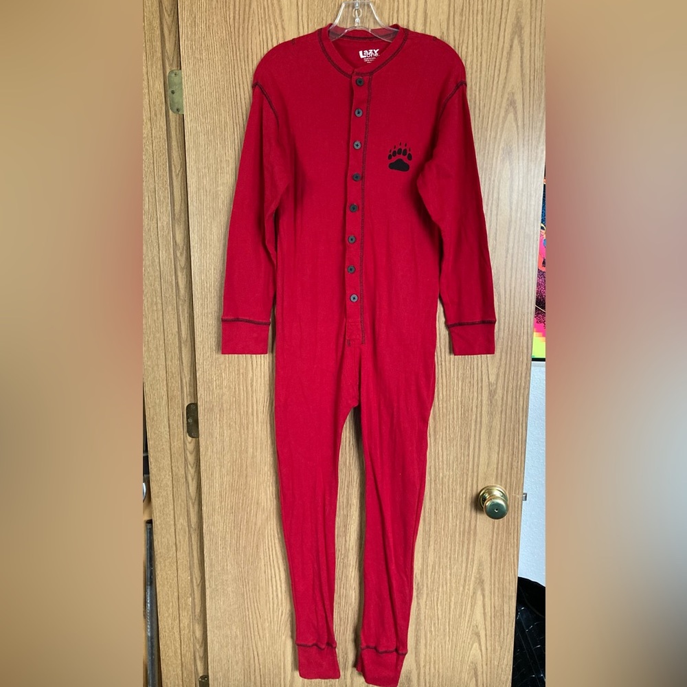 Adult Red Bear Bum Onesie